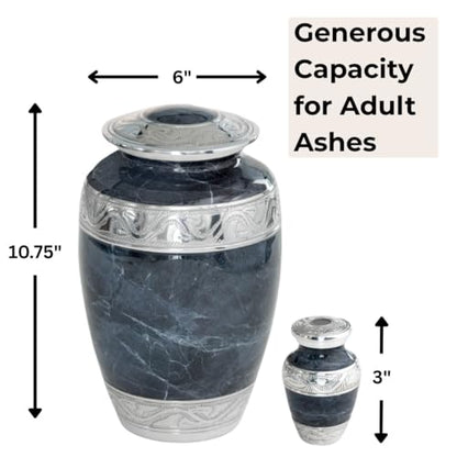 GR8 Keepsakes Classic Gray Marble-Finish Cremation Urn Set - color: Gray