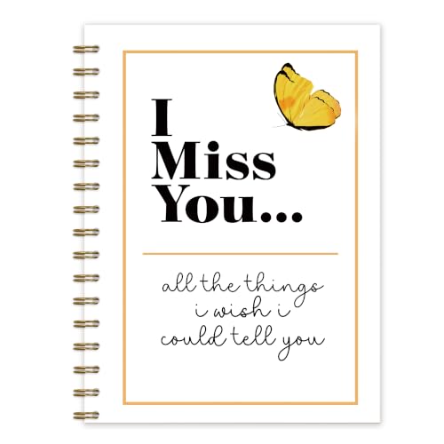 I Miss You Memorial Gifts Spiral Notebook Journal 5.5x8.3in | Sympathy Gifts for Loss of Loved One, All The Things I Wish I Could Tell You Notebook Journals for Grieving - color: I Miss
