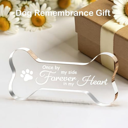 Pet Dog Memorial Remembrance Gifts-Loss of Dog Cat Sympathy Gift Bone Shape | Dog Memorial Gifts for Loss of Dog, Crystal Bone Shape Decor Ornament for Dogs Puppy Keepsake