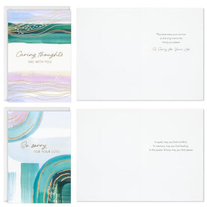 Hallmark Sympathy Cards with Envelopes, 12-Pack (Watercolor with Gold Foil) - style: Sympathy