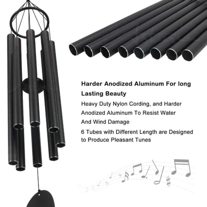 ASTARIN Large Wind Chimes for Outside(38 inch) - size: 38“ Black