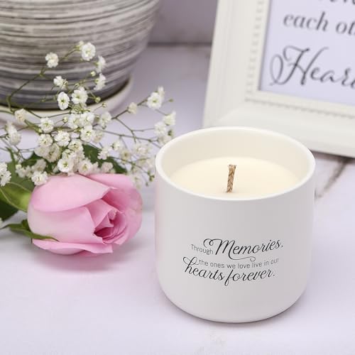 Sympathy Candle for Loss of Loved One - Through Memories Memorial Gift - Midnight Jasmine & Vanilla - 40H Soy Wax Remembrance, Bereavement, Grief & Condolence Keepsake Jar Present