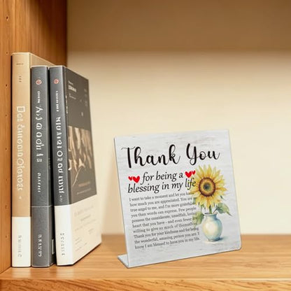 Stainless Steel Desk Plaque with Sunflower Design, Thoughtful Thank You Gift for Husband, Wife, Blessing Gratitude Gift for Boyfriend, Girlfriend, Motivational Desk Decor for Home HDESK19 - style: Husband, Wife