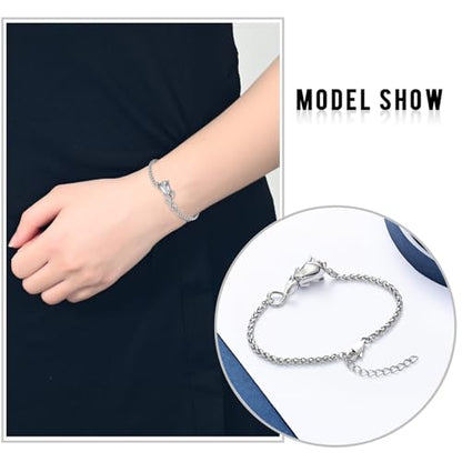 Rose Flower Ashes Bracelet for Women Cremation Memorial Jewelry - color: Silver
