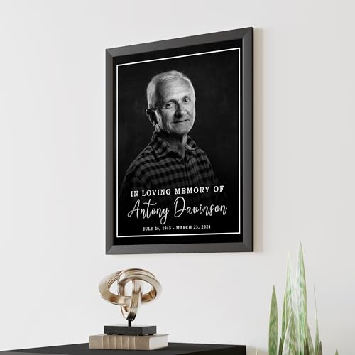 Personalized Memorial Picture Black Frame Plaque Sign with Custom Photo, Sympathy Gift for Loss of Parents, Handcrafted Tribute to Loved Ones, In Loving Memory Of Gifs - color: Design 7