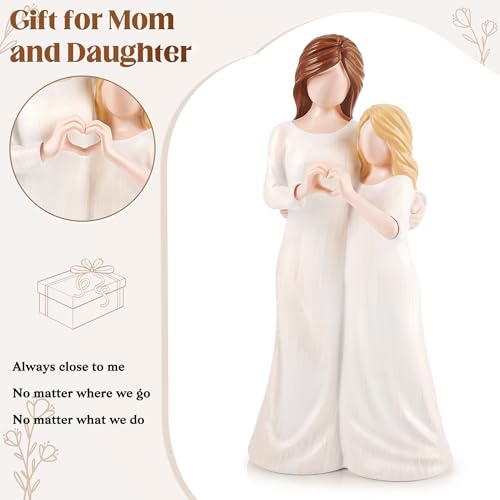 Mom Daughter Gift,Mom Birthday Gift from Daughter,Mother of the Bride Gifts - color: White-mom Daughter Heart