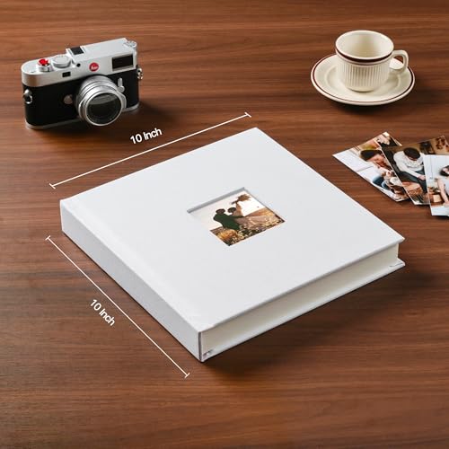 Pssoss 8x8 Inch DIY Scrapbook Album, Linen Hardcover, 40 Pages, White - color: White, size: 8 x 8 Inch 40 Pages