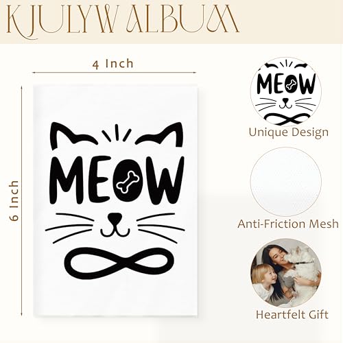 Cat Photo Album 4x6, Cat Mom Lady Lovers Gifts, Cute Black and White Kitty Meow Small Memory Photo Album Book for 18 Pockets Hold 36 Pictures, Photobook for Cats Enthusiast - color: Meow