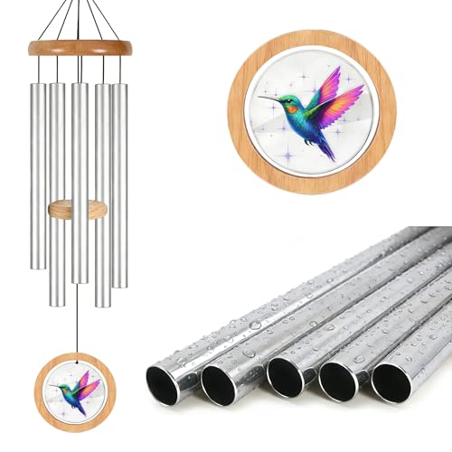 Wind Chimes for Outside, 34" Hummingbird Memorial Wind Chimes for Loss of Loved One, Garden Gifts for Mom Grandma Women, Deep Tone Wind Chimes for Yard Patio Porch Home Garden Outdoor Decorations - size: 34 Inch-Hummingbird