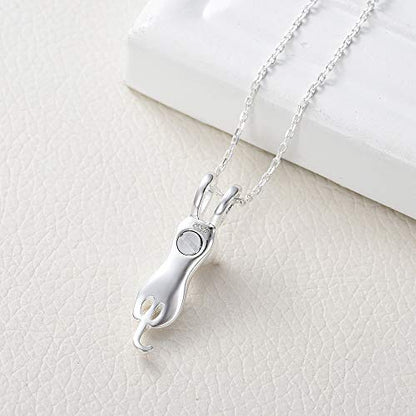 Imrsanl Pet Cremation Jewelry for Ashes Cat Urn Necklace - color: Sterling silver