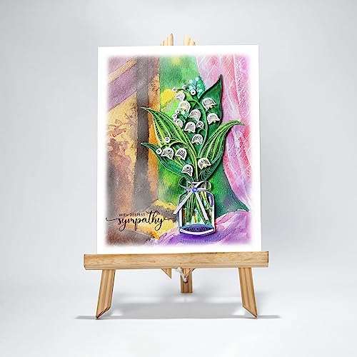 Lily of the Valley Card, Deepest Sympathy Card, Loss of Pet Mom Dad Child, Thinking Of You, Condolence Quilling Card for Loved One with Envelopes - color: Lily Sympathy