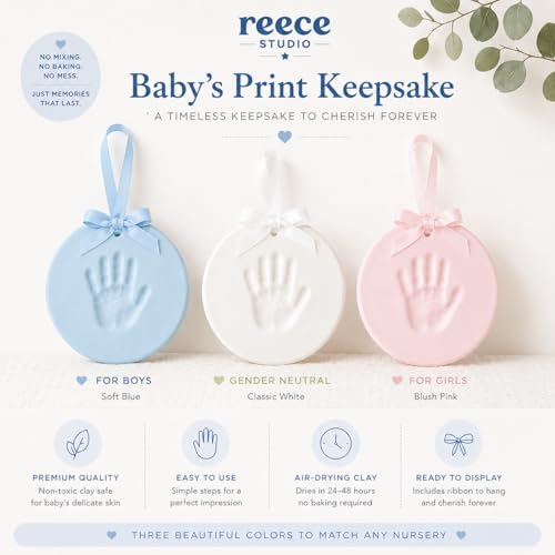 Reece Studio Baby Handprint or Footprint Clay Keepsake Kit - color: Baby's Print Keepsake, White, size: One Size