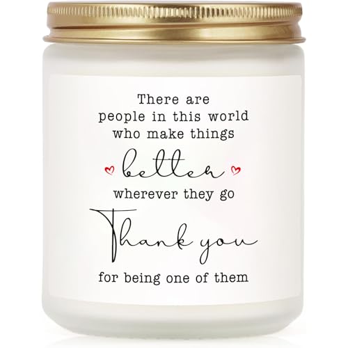 Thank You Gifts for Women, Retirement Gifts, Lavender Candle 7Oz | Thank You Candle Retirement, Appreciation Gift for Women Friends Teacher Nurse Doctor Coworkers Employee, Farewell Gifts - color: Thank You Candle