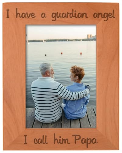ThisWear Bereavement Papa Have Guardian Angel Wood Frame - Portrait 5x7 - size: 5x7 Photo - Portrait