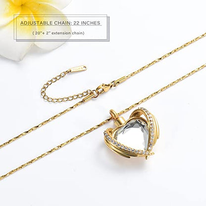 Imrsanl Cremation Jewelry Angel Wing Heart Urn Necklaces for Women - color: Customize