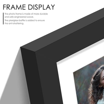 DUENPY 8x16 Collage Picture Frame Displays Three 5x7 inch Photos Black - color: Black, size: 8x16（5x7 opening）