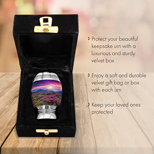 Heaven on Earth Keepsake Urns for Human Ashes with Velvet Gift Box for Cremation Keepsakes for Ashes - Small Cremation Urn and Small Keepsake Urn Set of 4 - color: Heaven on Earth