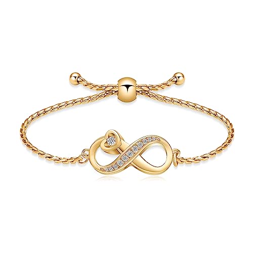 Urn for Ashes Infinity Bracelet for Women Girl Cubic Zirconia Cremation Keepsake Jewelry Gift for Human - color: Gold