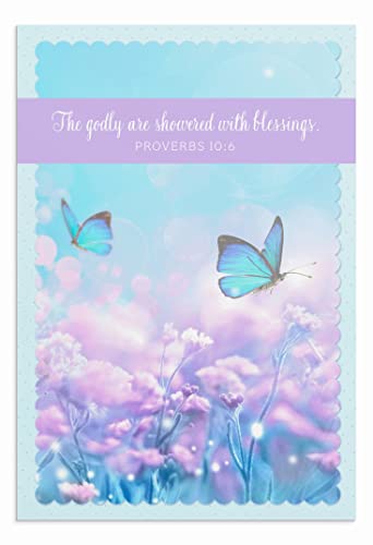 DaySpring - Anniversary Butterflies - 4 Floral Butterfly Designs Assortment with Scripture - 12 Anniversary Boxed Cards & Envelopes (U0063)