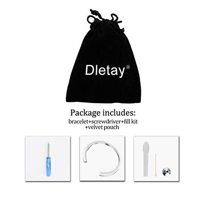 Dletay Urn Bracelet Cremation Bracelet for Ashes Memorial Ashes Bracelet Openable Cuff Bangle Bracelet - color: Customize