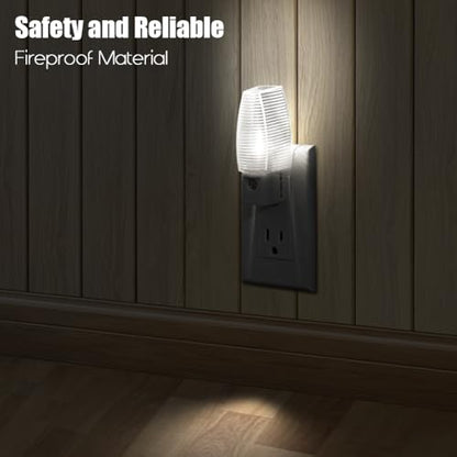 Emotionlite Plug-in LED Night Light Dusk-Dawn Sensor Neutral White 6 Pack | Neutral white sensor night light, ideal for nursery, bedroom, bathroom, hallway, stairs & kitchen - size: 6 Pack Neutral White