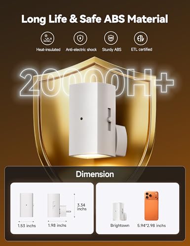 Brightown 2 Pack White Night Lights with Rotating Plug, Pure White - color: Pure White, size: 2 PACK White
