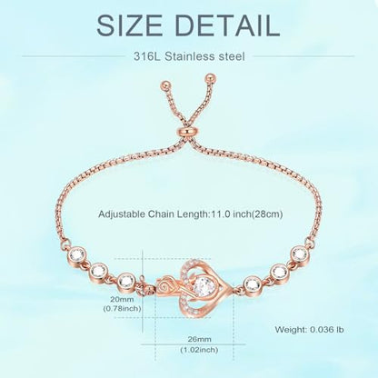 Rose Flower Adjustable Urn Bracelet for Ashes Birthstone Stainless Steel Cremation Jewelry Memorial Keepsake Locket Urns Bracelet Jewelry for Men Women Gifts - color: Customize