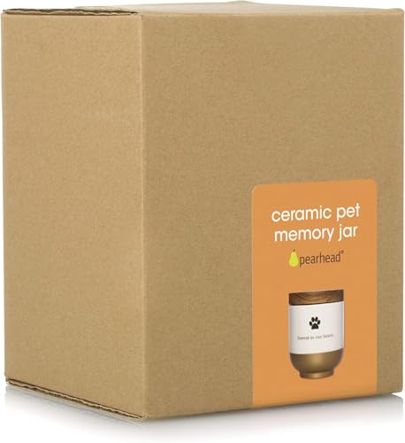 Pearhead Pet Ceramic Forever in Our Hearts Urn, Pet Memorial, Gold - style: My Heart Urn, Gold