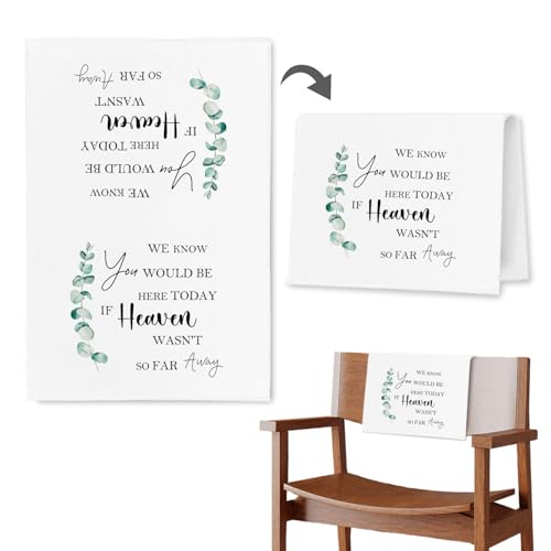 In Loving Memory Wedding Sign, If Heaven Wasn't so Far Away Reserved Chair Sign Pew Cloths Seating Placeholder, Wedding Decorations for Reception Celebrations Event (1 Pc) - color: Heaven 02