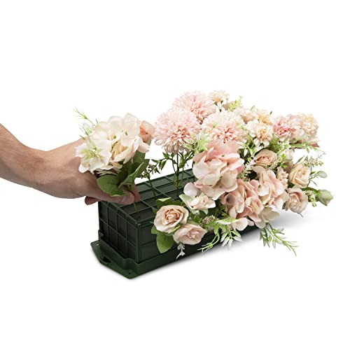 Beaming Monk Floral Foam Cage – 2-Pack Foam Brick Holders for Artificial Flower Arrangements – Includes Zip Ties – Secure Floral Design Base for DIY & Event Decor
