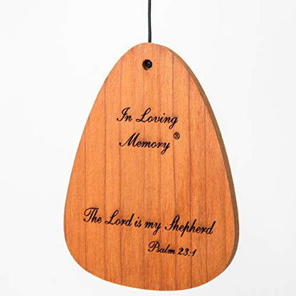 In Loving Memory 35-inch Windchime, Silver w/The Lord is My Shepherd… - color: Silver