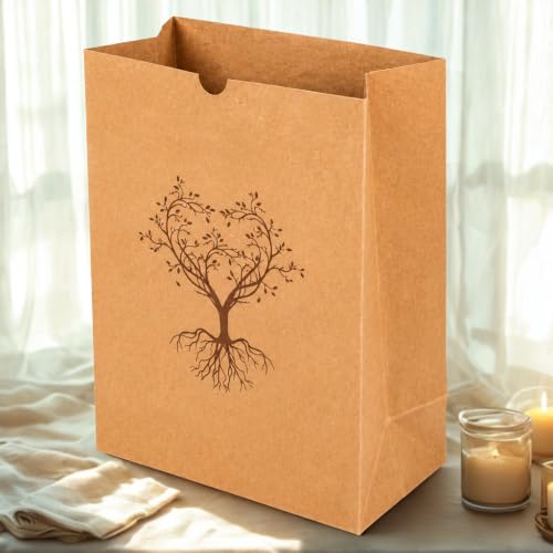 Cremation Ashes Burial Bags for Human Ashes. Pack of 2. Recycled Paper Memorial Bags with Tree of Life Design. Adult Size. Suitable for Ground Burial