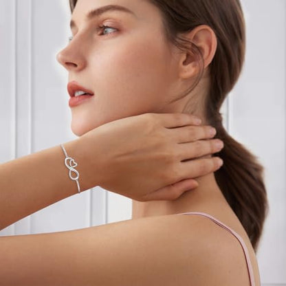 J.Fée Infinity Heart Bracelets for Women with 5A Cubic Zirconia, 925 Silver Bracelets for Women Adjustable Womens Bracelet Jewelry for Wife Girlfriend Her - color: Infinite Love#1