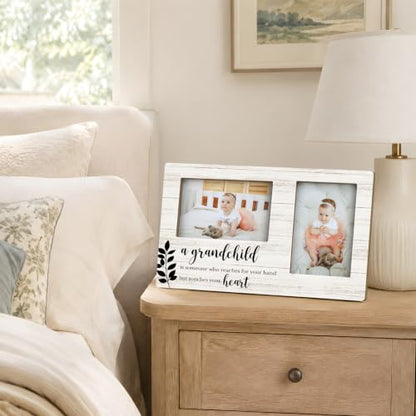 Grandchild Double Picture Frame 4x6, Grandparents Two Photo Frame - color: color-10