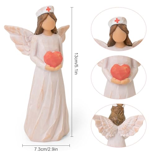 Nurse Gifts for Women, Angel Nurse Statue Hand-Painted for Home Desk Decor | Resin Figurines for Nursing School Graduation, Nurses' Day, Retirement Commemorations, or As a Token of Appreciation - style: Nurse Gifts