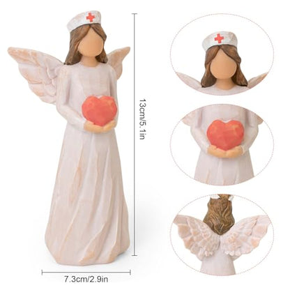 Nurse Gifts for Women, Angel Nurse Statue Hand-Painted for Home Desk Decor | Resin Figurines for Nursing School Graduation, Nurses' Day, Retirement Commemorations, or As a Token of Appreciation - style: Nurse Gifts