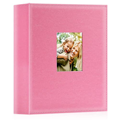 Ywlake Photo Album 4x6 400 Pockets, Leather Photo Albums Holds 400 Vertical Pictures Only Pink - color: Pink, size: 400 Pockets