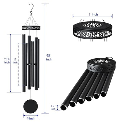 Suntimber 48" Large Wind Chimes for Outside Deep Tone, 6 Heavy Tubed Tubes | Memorial Sympathy Gifts for loss of loved one, Wind Chimes Outdoor Clearance for Garden,Yard,Patio and Lawn - size: 48" Large