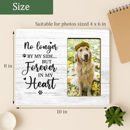 Dog Memorial Gifts Wooden Picture Frame, Loss of Dog Gifts Picture Frames, No longer by My Side Forever in My Heart - color: Paw