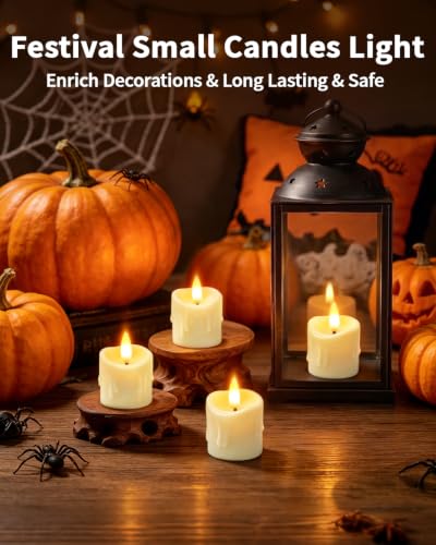 6 Pack Small Rechargeable Flameless Candles with Remote Timer - color: Ivory, size: 6 Pack