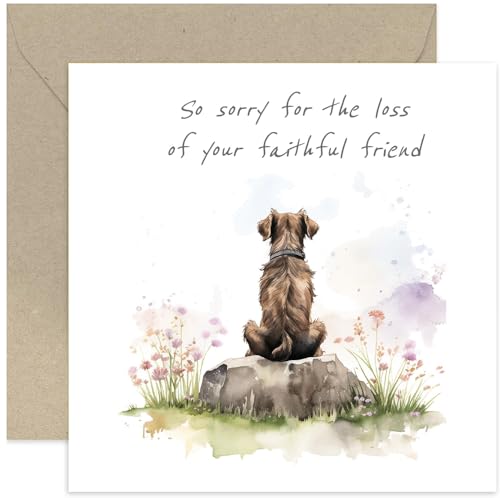 Thinking of You Card for Pet Owner - Thinking of You Gifts - Condolences Card for Loss of Dog - Condolences, Bereavement, Sorry for Your Loss | Blank Inside Envelope