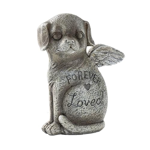 Pet Grave Marker for Dogs, Angel Memorial Statue Sympathy Gift | Weatherproof Resin, Hand-Painted Stone Finish, 5.5in, grave markers, for Garden Indoor Outdoor, Sympathy Gift for Loss of Pet - color: Dog