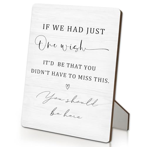 Wedding Memorial Sign, in Loving Memory Wooden Stand Sign 5"X7", Wedding Table Signs Decor Decorations for Ceremony and Reception (5x7 Inch) - color: One Wish, size: 5"X7"
