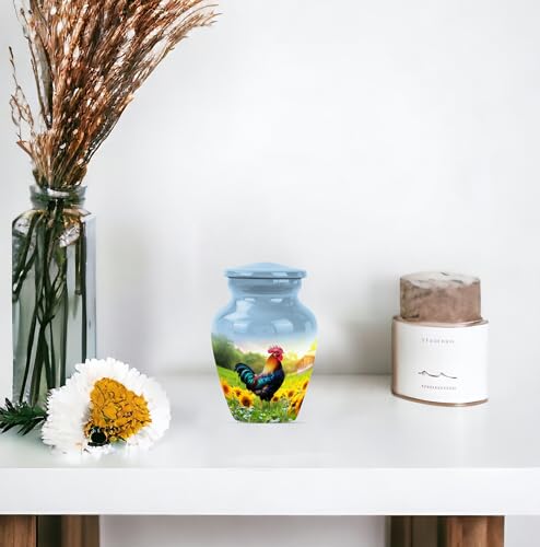 Rooster Urn for Ashes for Women, Mini Urns for Human Ashes, Keepsake Urns for Human Ashes Adult Man, Urn for Ashes Adult Female(Size - 3inch, 4 Pcs) - size: Keepsake-4pc