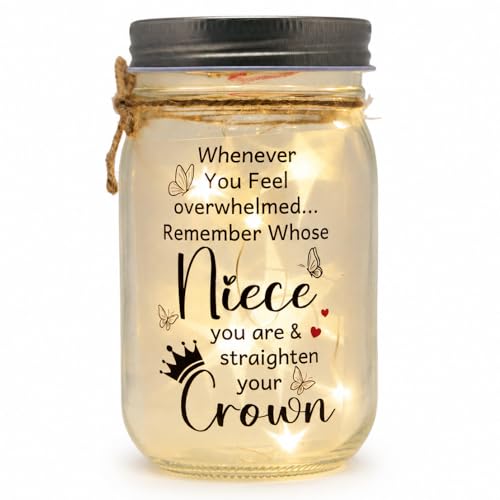 Birthday Gift for Niece From Aunt Uncle, Mason Jar with 10 LED Lights, Decorative Night Light for Adult or Teen Niece, Thoughtful Birthday Gifts For Niece from Aunt, Perfect Room Decor or Cozy Lamp - color: Birthday Gift For Niece Adult