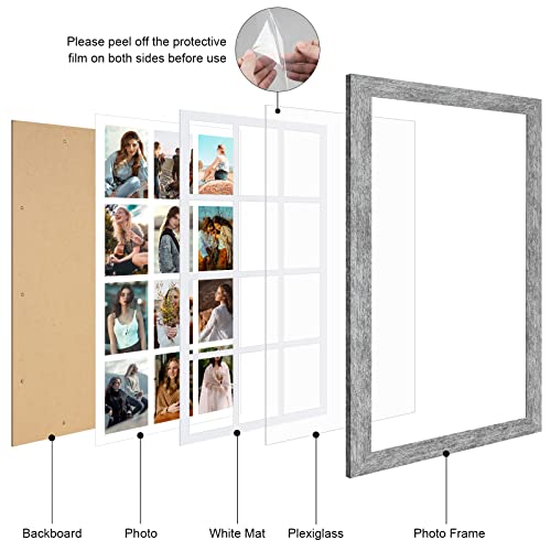 13x25 Collage Frame, 12 Open 4x6 Photo Frame Collage for Wall - color: Grey, size: 13x25 - (12 open4x6）