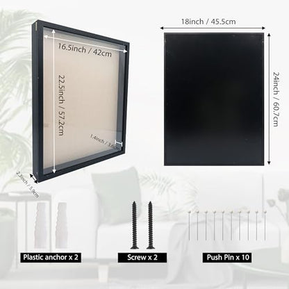 18x24 Extra Large Graduation Shadow Box Frame with Glass,Black - color: Black, size: 18*24