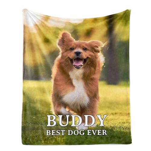 Ship Next Day, Customized Pet Memorial Gifts, Custom Dog Blanket with Picture Name, Personalized Pet Memorial Photo Blanket, Loss of Pet Sympathy Gift, Dog Passing Away Bereavement Gifts - color: Dog Blanket 07