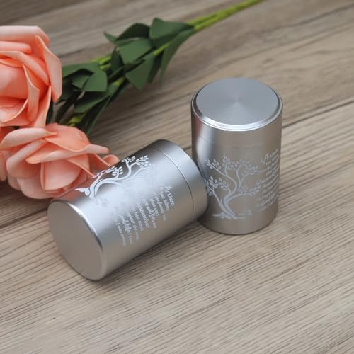 Small Aluminum Keepsake Urns for Human Ashes - Set of 4 Mini Memorial Urns - 3 Inch Ashes Containers for Sharing - size: Set of 4-family tree