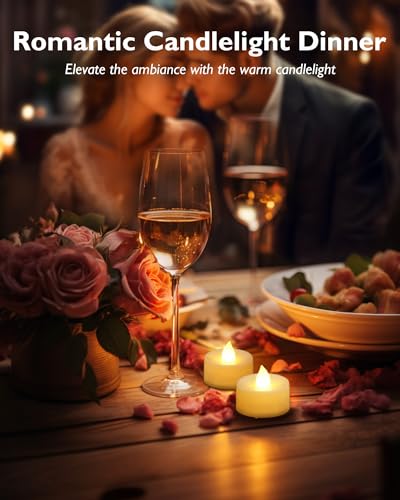 Homemory 100-Pack Flameless Tea Lights Candles Battery Operated, 200+ Hours - color: Warm White Light, White Base, size: Pack of 100